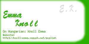 emma knoll business card